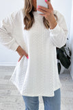 White Cable Textured Loose Plus Size Sweatshirt