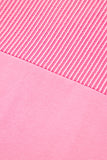 Bonbon Corded Patchwork Pocketed Plus Size T Shirt