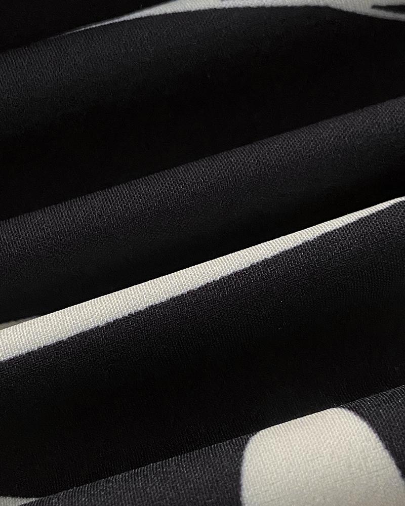 Floral Sleevless Leaves Pattern Maxi Dress Casual Waist Chain Decor Dress (Without Belt)