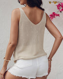 Glitter Rhinestone Sleeveless Knit Top Casual Loose Fit Tank