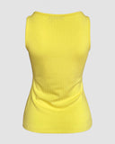 Contrast Lace V Neck Sleeveless Knit Top Casual Slim Fit Tank
