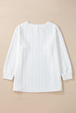 White Cable Textured Loose Plus Size Sweatshirt