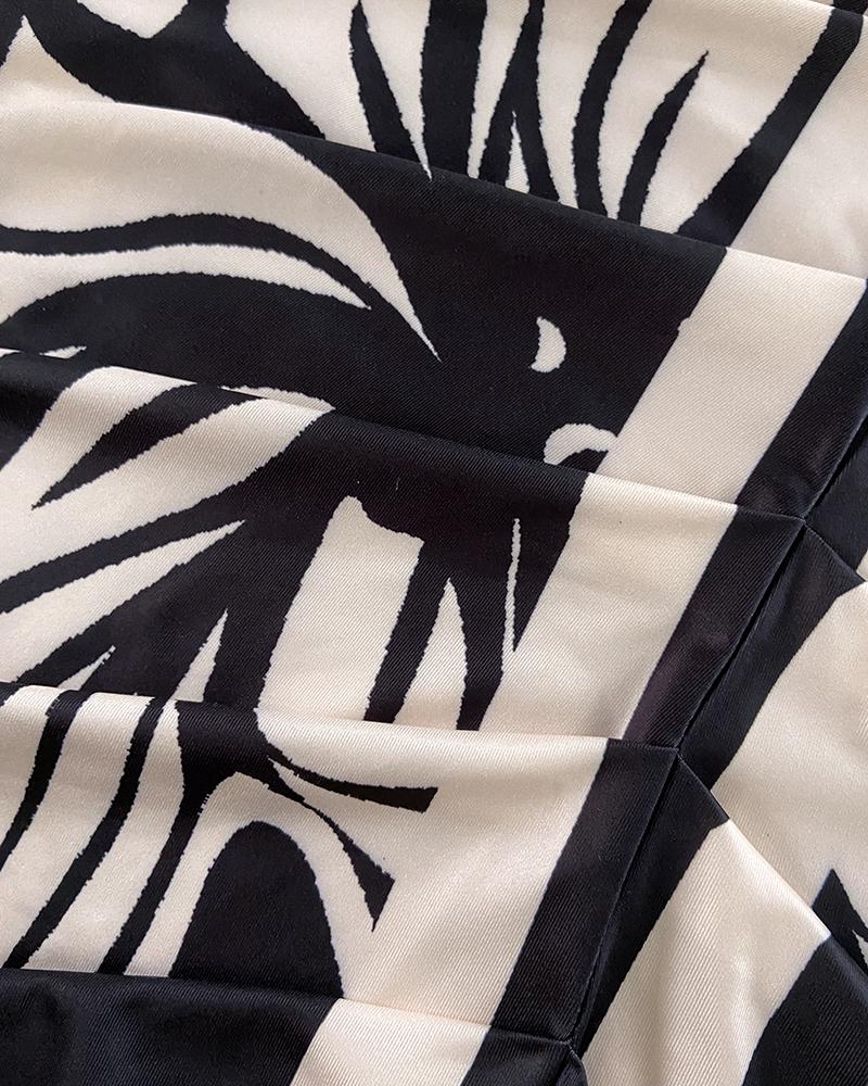 Vintage Baroque Long Sleeve Plunge V Neck Bodycon Dress Sexy Slim Fit Midi Dress