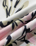 Floral Print Puff Sleeve Double Breasted Blazer Coat & Skirt Set