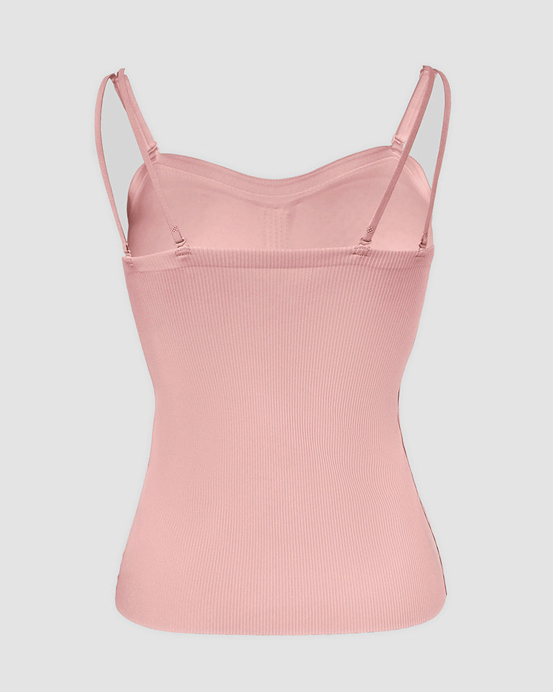 Spaghetti Strap Built in Bra Slim Fit Tank Top Sexy Back Criss Cross Workout Camisole Tops