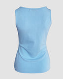 Contrast Lace V Neck Sleeveless Knit Top Casual Slim Fit Tank