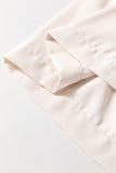 White Bow Tie Short Puff Sleeve Ruffle Hem Blouse