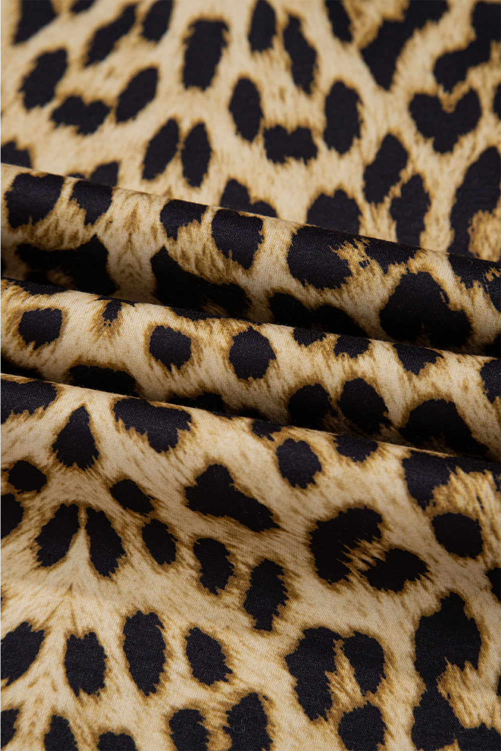 Brown Leopard Print Bow Tie Drawstring Elastic Waist Loose High Waist Pants