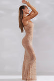 Clay Rhinestone Spaghetti Strap Sexy Maxi Mermaid Dress