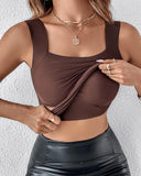U Neck Sleeveless Skinny Tank Casual Top