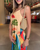 Plain Adjustable Strap Wide Leg Jumpsuit Casual Loose Fit Romper