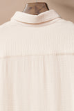 Apricot Crinkled Buttons Maxi Beach Dress with Slits