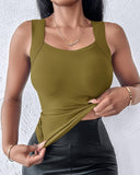U Neck Sleeveless Skinny Tank Casual Top