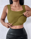 U Neck Sleeveless Skinny Tank Casual Top