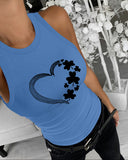 St. Patrick's Day Lucky Shamrock Heart Print Tank Top