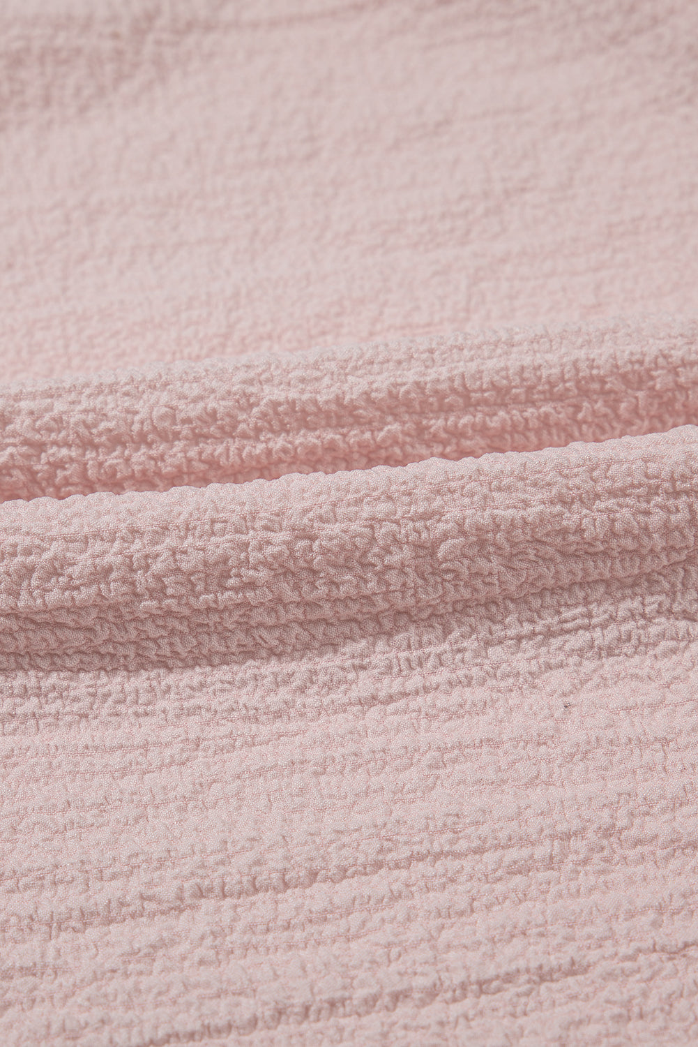 Gossamer Pink Textured Bow Knot Frilled Butterfly Sleeve Blouse