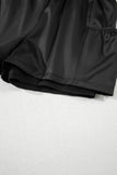 Black Elastic High Waist Pocketed Casual Shorts