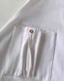 V Neck Short Sleeve Asymmetrical Button Dress with Pocket