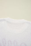 White Gobble Til You Wobble Pop Up Crochet Plus Size Sweater
