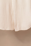 Apricot Crinkled Buttons Maxi Beach Dress with Slits