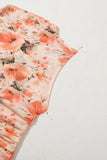 Red Mesh Floral Printed Slim Fit Tank Top