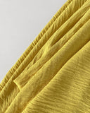 2 Pieces Outfit Plain Textured Cowl Neck Cold Shoulder Sleeveless Ruched Top and Casual Wide Leg Pants Set