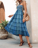 Two Way Wear Versatile High Waist Denim Midi Skirt with Pearl Embellishments Off the Shoulder Long Dress