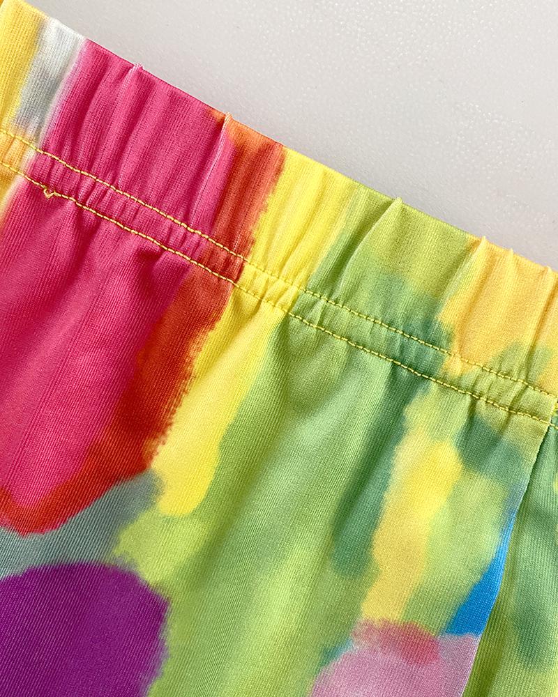 2 Pieces Outfit Anchor Print Round Neck Short Sleeve Casual Top and Striped Print Slim Fit Shorts Set