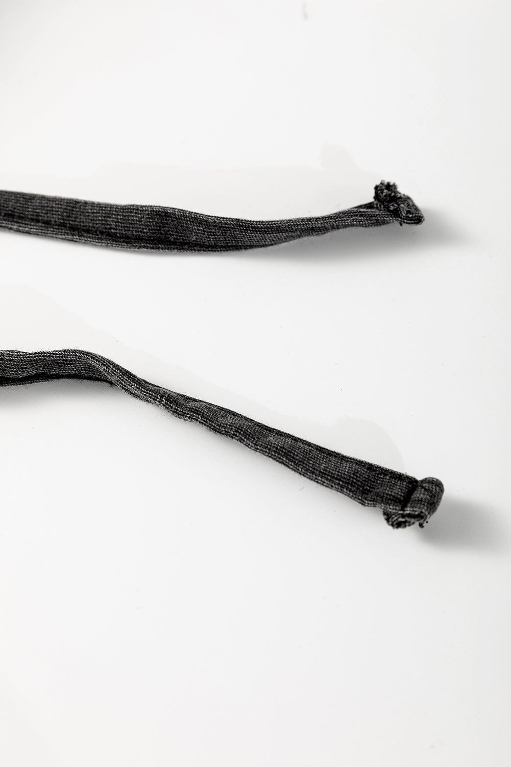 Black Mineral Wash French Terry High Waist Casual Shorts