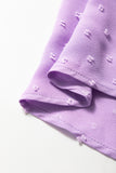 Wisteria Swiss Dot Smocked Frilled Neckline Short Sleeve Plus Size Dress