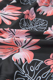 Black Floral Print Twisted Hollowed Back Swim Dress