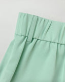 Bandeau Spaghetti Strap Golden Button Back Shirred Top with Casual Shorts Set