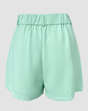 Bandeau Spaghetti Strap Golden Button Back Shirred Top with Casual Shorts Set