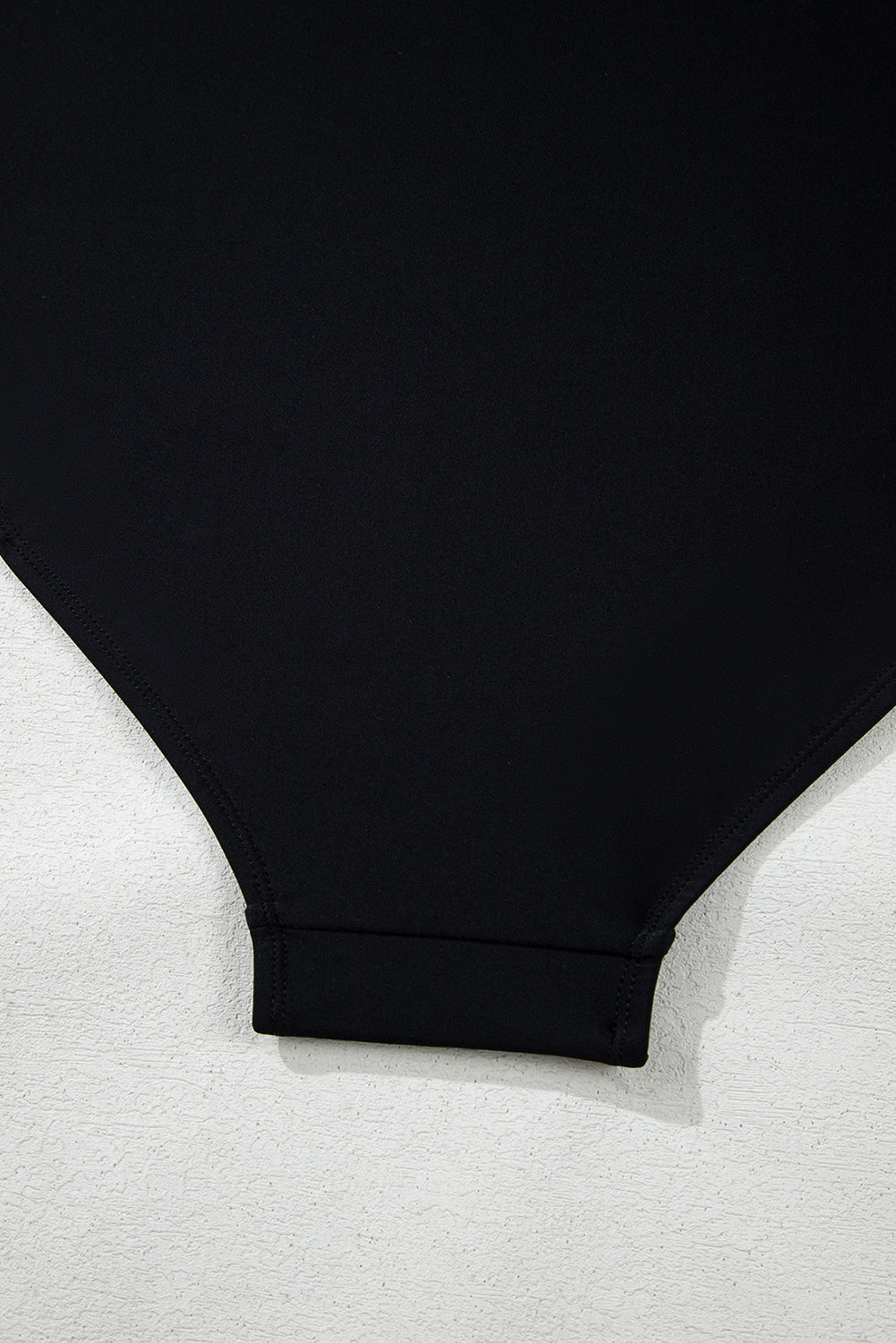Black Halter Mesh Insert Knotted Back One Piece Plus Size Swimsuit