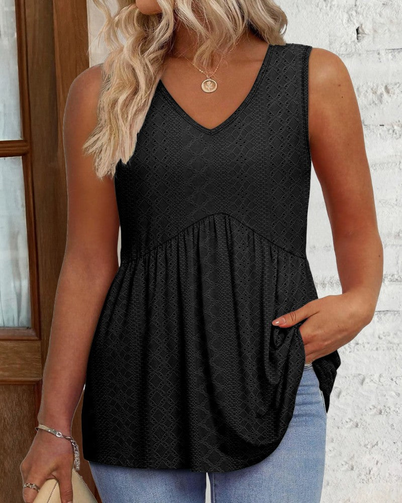 Elegant V Neck Sleeveless Tank