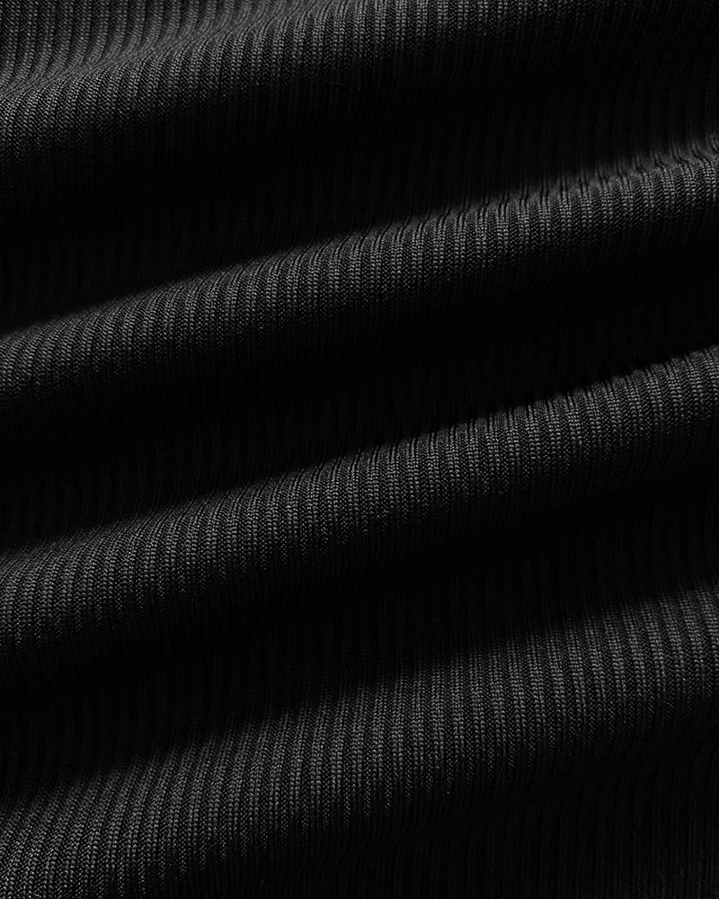 Colorblock Striped Print U Neck Sleeveless Bodycon Dress Casual Slim Fit Midi Dress