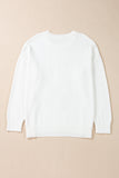 White Tinsel Merry AND Bright Pattern Plus Size Christmas Sweater