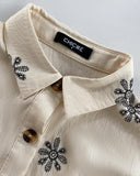 Turn down Collar Short Sleeve Dress Casual Button Dress with Pocket