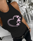 St. Patrick's Day Lucky Shamrock Heart Print Tank Top