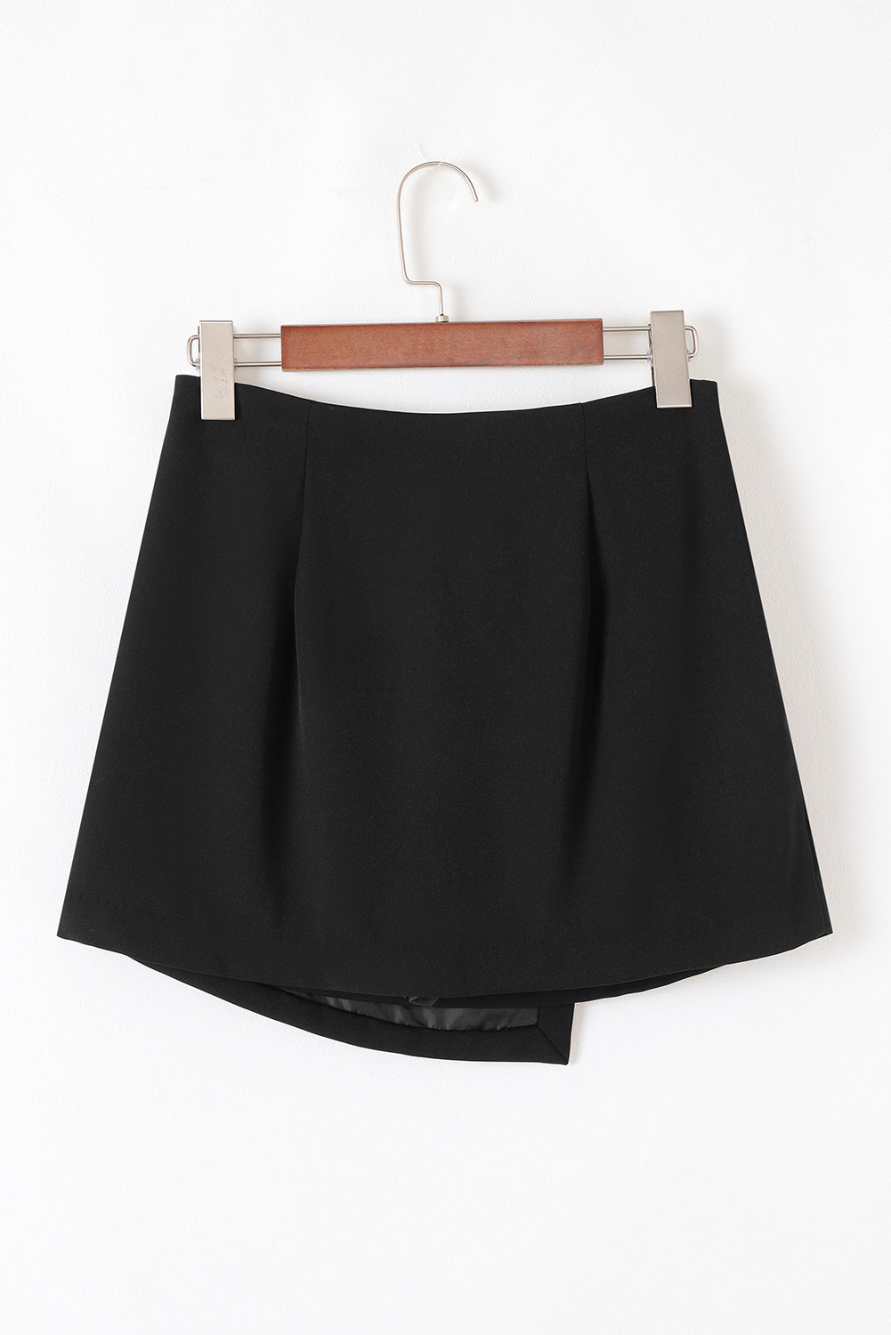 Black Rhinestone Bow Wrap High Waist Mini Skirt