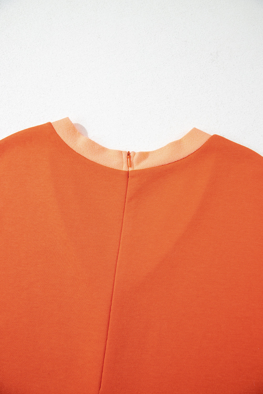 Russet Orange Two-tone Short Sleeve V Neck Patched Pocket Loose Romper