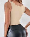 U Neck Sleeveless Skinny Tank Casual Top