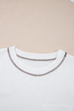 White RODEO Horseshoe Embroidered Patch Pocket T Shirt