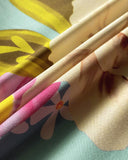 Tropical Print Halter Sleeveless Waist Romper Chic Tied Detail Backless Romper