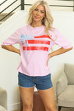 Myosotis Flag Bow Graphic Crewneck Tee
