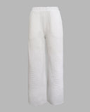 Solid Textured Fabric V Neck Button down Vest and Long Pants Set Casual Suit Sets