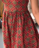 Vintage Tribal Print Halter Tied Detail Jumpsuit Casual Drawstring Loose Romper