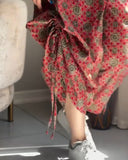 Vintage Tribal Print Halter Tied Detail Jumpsuit Casual Drawstring Loose Romper