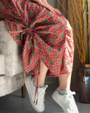 Vintage Tribal Print Halter Tied Detail Jumpsuit Casual Drawstring Loose Romper