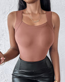 U Neck Sleeveless Skinny Tank Casual Top